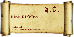 Mink Diána névjegykártya